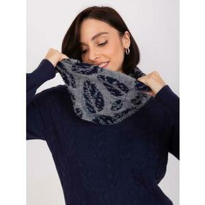 Női garbó mintás pulóver AZRA szürke és sötétkék színben kép