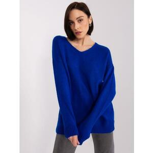 Női oversize mandzsettás pulóver RUE PARIS kobalt színben kép