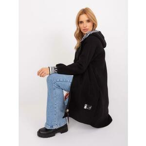 Női cipzáras kapucnis pulóver ALLENA fekete kép