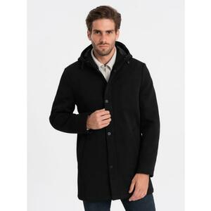 Férfi hőszigetelt kabát kapucnival és rejtett cipzárral V1 OM-COWC-0110 fekete kép