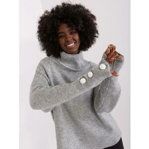 Női pulóver gombokkal az ujjakon KOR szürke kép