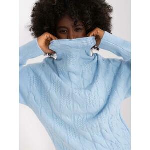 Női garbós pulóver foltokkal BIT világoskék kép