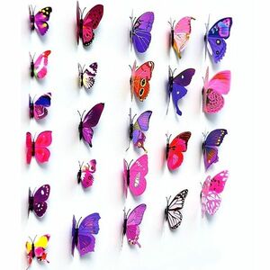 Pillangók falimatrica 12db - Lila KP613 kép