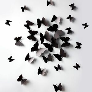 Pillangók falimatrica 12db - Fekete KP614 kép