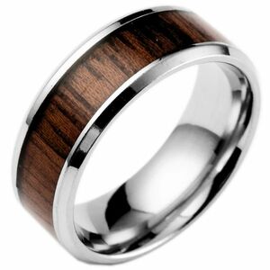 Wooden Gyűrű-Ezüst/SötétBarna/52mm KP17173 kép