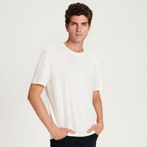 Reserved - Regular szabású póló selyemkeverékből - Fehér kép