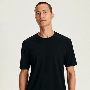Reserved - Regular szabású póló selyemkeverékből - Fekete kép