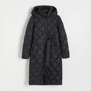 Reserved - Steppelt kabát megkötős derékövvel - Fekete kép