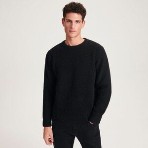 Reserved - Bordás, gyapjúkeverék pulóver - Fekete kép