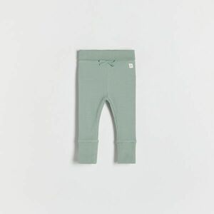 Reserved - Bordás kötésű leggings masnidíszítéssel - Zöld kép