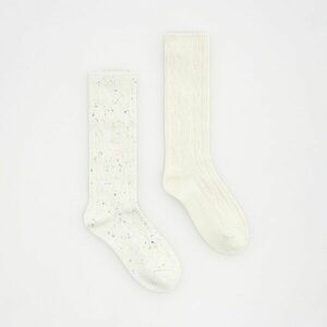 Reserved - 2 pár hosszú szárú zokni - Krém kép