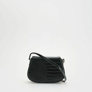 Reserved - Krokodilbőrmintás klasszikus táska - Fekete kép