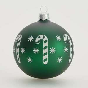 Reserved - 4 darab karácsonyi mintájú üvegdísz - Zöld kép