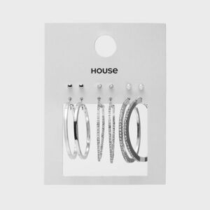 House - 6 pár fülbevaló - Ezüst kép