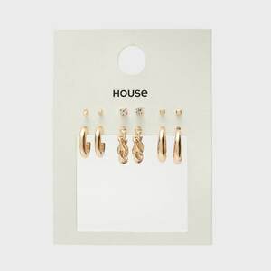 House - 6 pár fülbevaló - Arany kép