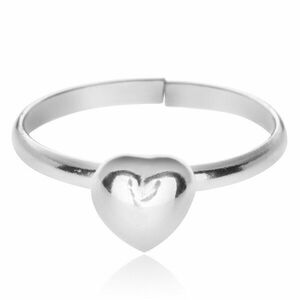 Gyűrű kiemelkedő teljes szívvel - ezüst kép