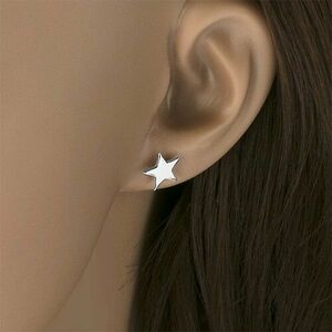 925 ezüst fülbevaló, egyenletes csillag, fényes felület, stekkerek kép