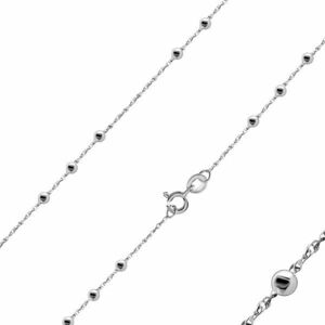 925 Ezüst nyaklánc - gyöngyök, kettős láncszemek, rugós gyűrűzár. kép