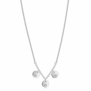 925 ezüst nyaklánc - átlátszó briliánsok, lapos korongok, szív kivágással kép