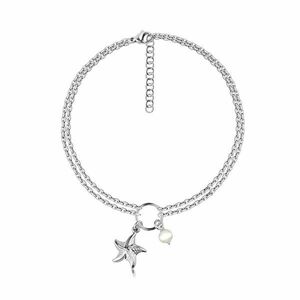 925 ezüst bokalánc - tengeri csillag, tenyésztett gyöngy, dupla lánc kép