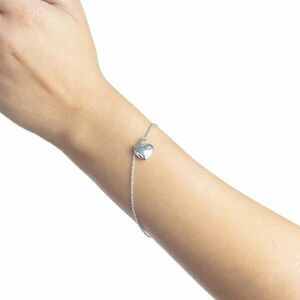 925 ezüst karkötő - domború szív, Sarkcsillag gyémánttal kép