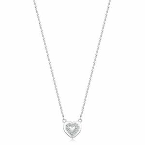 925 ezüst nyaklánc - szív motívum, átlátszó briliánsok sora kép
