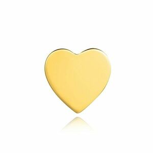 585 sárga arany labret ajak és áll piercing - lapos, fényes szív kép