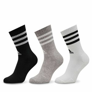 Unisex Magasszárú Zokni adidas 3-Stripes Cushioned Crew Socks 3 Pairs IC1323 medium grey heather/white/black/white kép