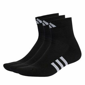 3 pár unisex bokazokni adidas Performance Cushioned Mid-Cut Socks 3 Pairs IC9519 Black/Black/Black kép