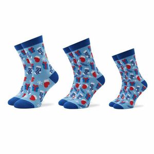 3 pár uniszex hosszú szárú zokni Rainbow Socks Xmas Balls Kék kép