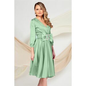 Mentazöld ruha midi harang muszlin kép