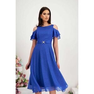 Kék muszlin midi harang ruha csillogó díszítésekkel - StarShinerS kép