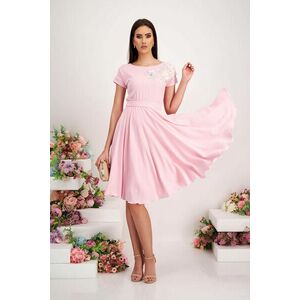 Világos rózsaszínű ruha midi harang muszlin kép