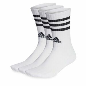 Unisex Magasszárú Zokni adidas 3-Stripes Cushioned Crew Socks 3 Pairs HT3458 white/black kép