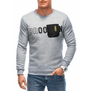 Inny Trendi szürke pulóver felirattal és zsebbel B1619 kép