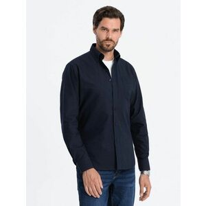 Ombre Clothing Elegáns sötét kék ing oxford V5 OM0108 kép