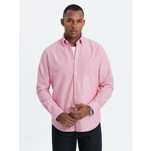 Ombre Clothing Elegáns rózsaszín ing oxford V3 OM0108 kép