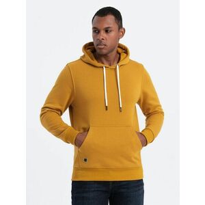 Ombre Clothing Különös mustár színű kapucnis pulóver V4 OM-SSBN-0120 kép