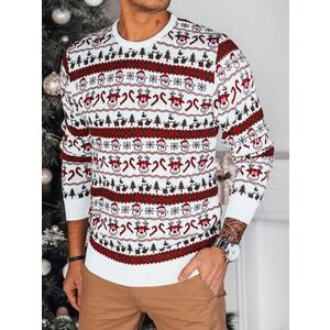Dstreet Vidám fehér karácsony mintás pulóver kép