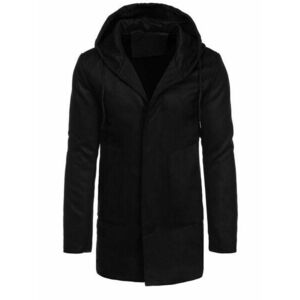 Dstreet Divatos fekete kapucnis férfi kabát kép