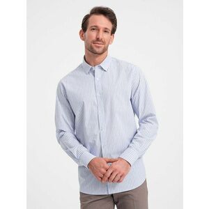 Ombre Clothing Fehér-halvány kék csíkos ing SHOS-0155 kép