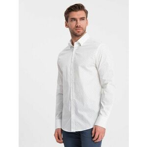 Ombre Clothing Érdekes fehér ing trendi mintával V1 SHCS-0156 kép