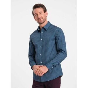 Ombre Clothing Kék ing érdekes trendi mintával V4 SHCS-0151 kép