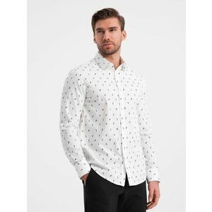 Ombre Clothing Fehér ing trendi mintával V2 SHCS-0151 kép