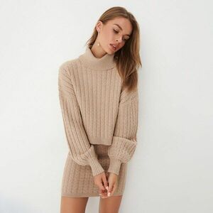 Csavart mintás női pulóver kép