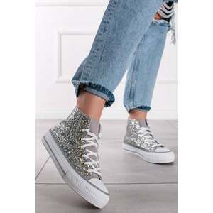 Ezüst színű csillogó boka tornacipő Morissa kép