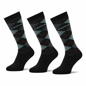 3 pár uniszex hosszú szárú zokni Horka Riding Socks 145450-0000-0206 Ch Black/Grey kép
