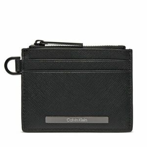 Kisméretű férfi pénztárca Calvin Klein Modern Bar Cardholder 4Cc W/Zip K50K511670 Ck Black Saffiano BEH kép