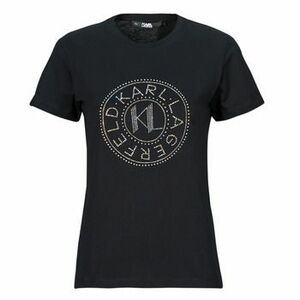 Rövid ujjú pólók Karl Lagerfeld rhinestone logo t-shirt kép