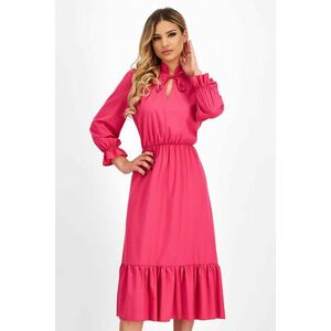 StarShinerS pink ruha - georgette midi harang alakú gumirozott derékrésszel kép